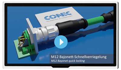 Conec: M12-Steckverbinder Serie mit Bajonett-Schnellverriegelung