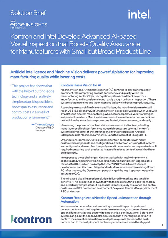 Kontron Solution Brief: Advanced AI-based Visual inspection