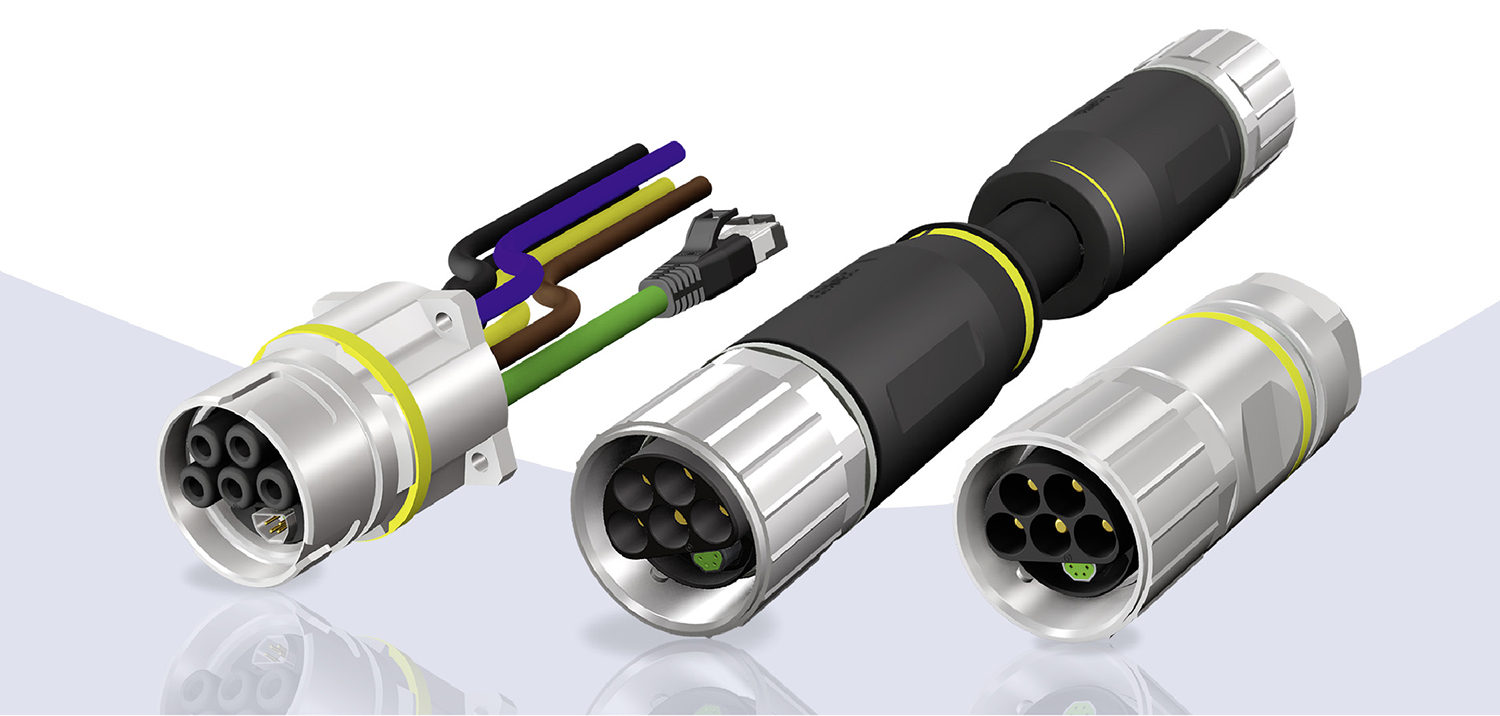 Hybridsteckverbinder der Baugröße B40 für Ströme bis zu 64 A