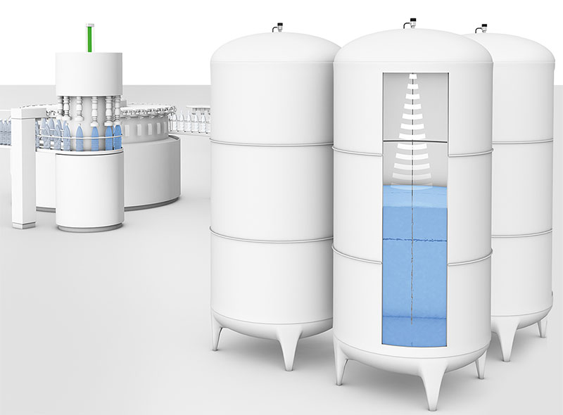 Continuous level measurement with guided radar sensors