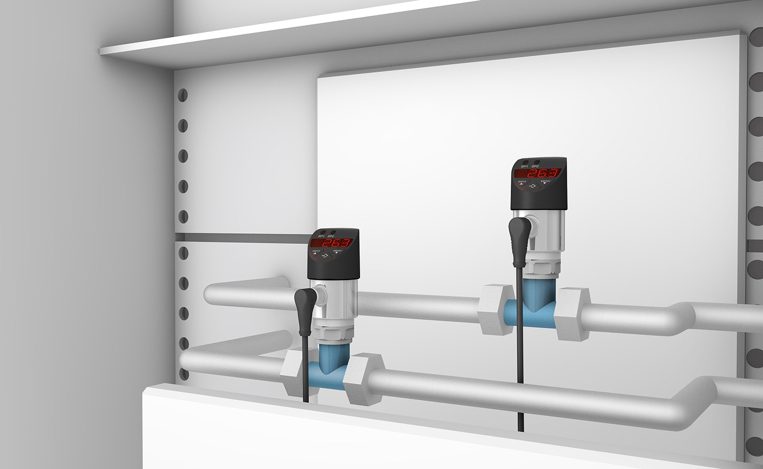 Detect temperatures using direct media contact