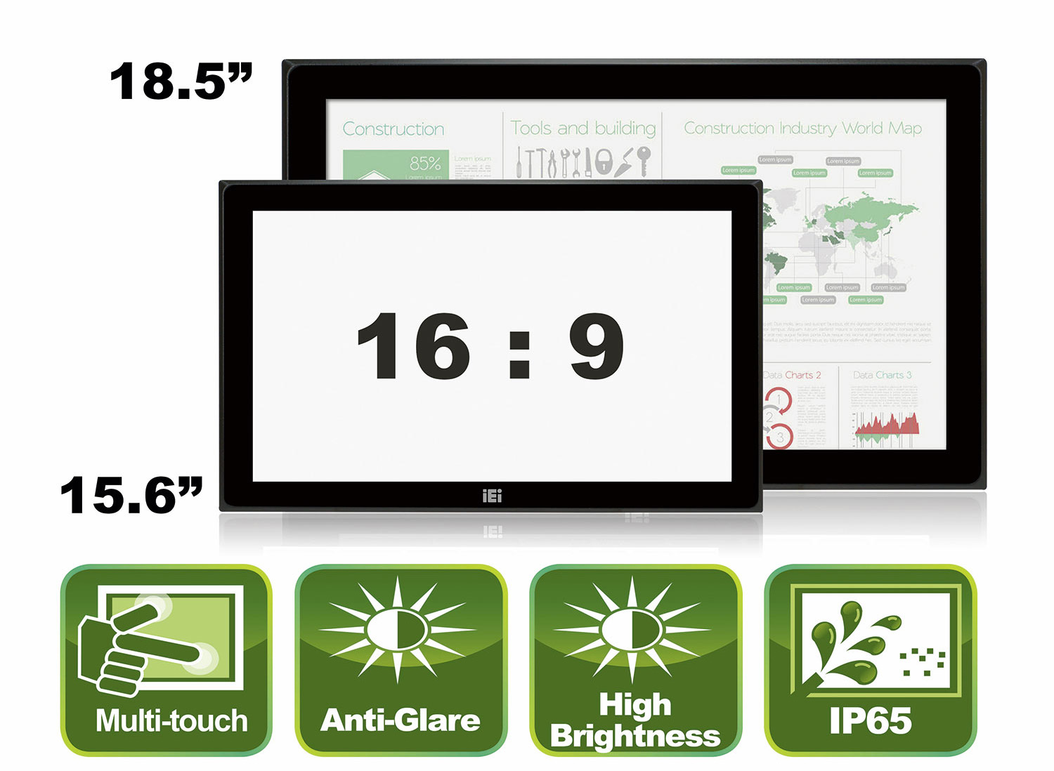 Industrielle Breitbildmonitore im 16:9‑Format