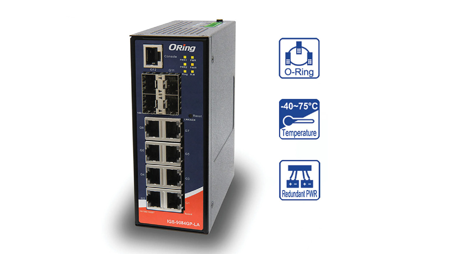 12-Port Gigabit-Ethernet-Managed-Switch für sichere Automation