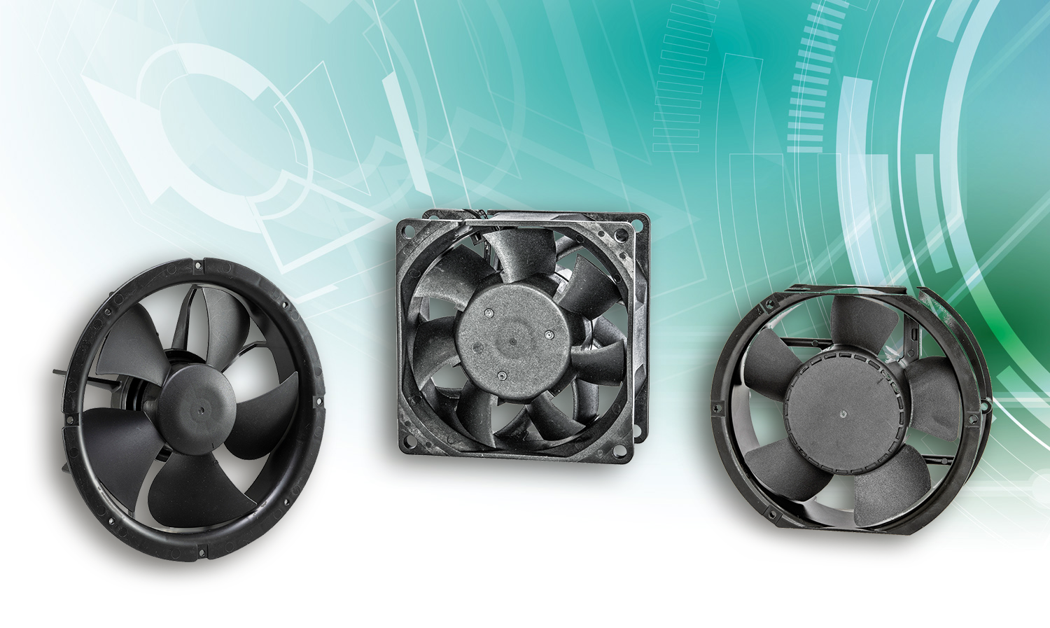 Fans with electronically commutated and electronically controlled EC motors